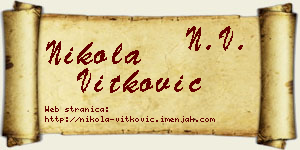 Nikola Vitković vizit kartica